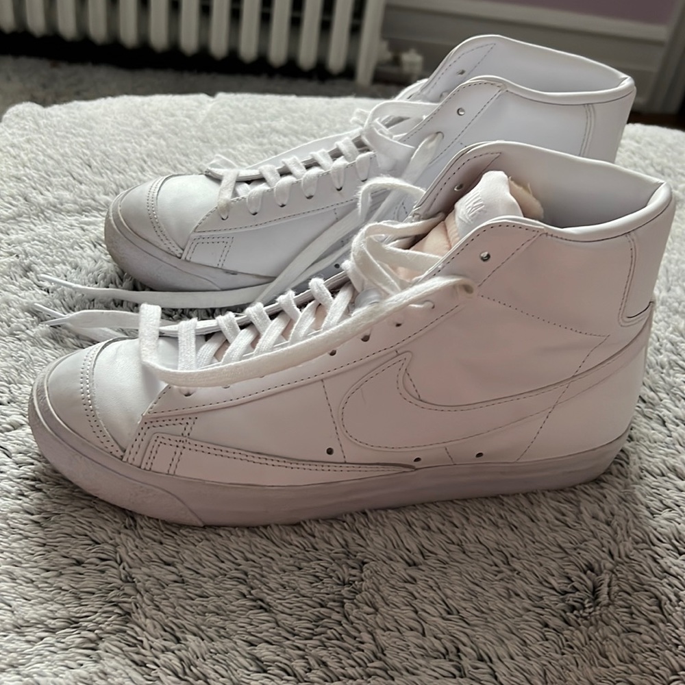 White Nike Blazers